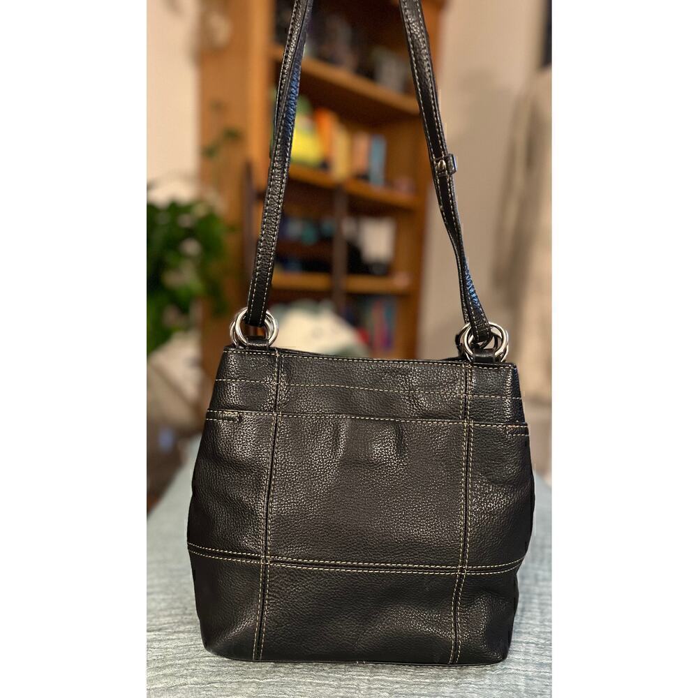 Black Leather Handbag by Tignanello